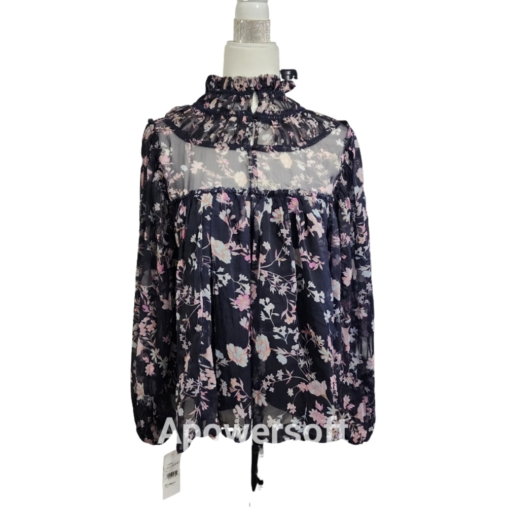 French Connection Floral Sheer Women's Top - Picture 2 of 6